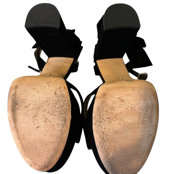 Antonio Melani + Nicola Bathie Black 11M Velvet Lila Bow Platform Pumps Women's - Picture 8 of 11